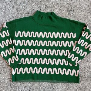 The Carys Mock-Neck Sweater by Maeve in Kelly Size Medium